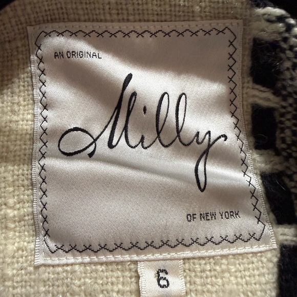 Milly Black and White Checkered Trench Coat - Picture 14 of 14